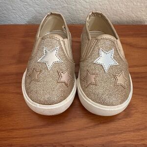 OshKosh B'gosh Gold Sparkle Star Slip-On Sneakers